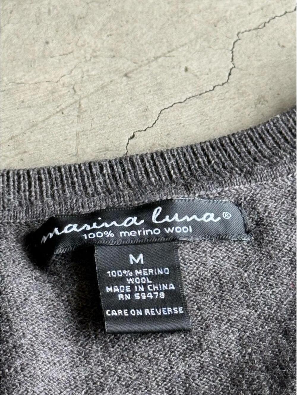 Marina Luna / Merino Wool Argyle Sweater Vest / Gray Purple - Picture 2 of 5